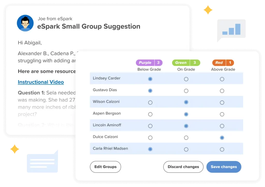 Small group skills set up screen